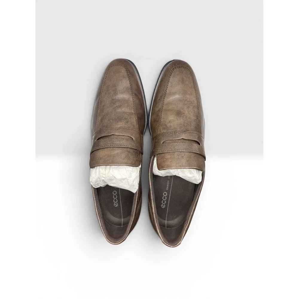 ECCO Men's Queenstown Brown Penny Loafer Slip On Sz EU 45 US 11-11.5 NWOB -2026